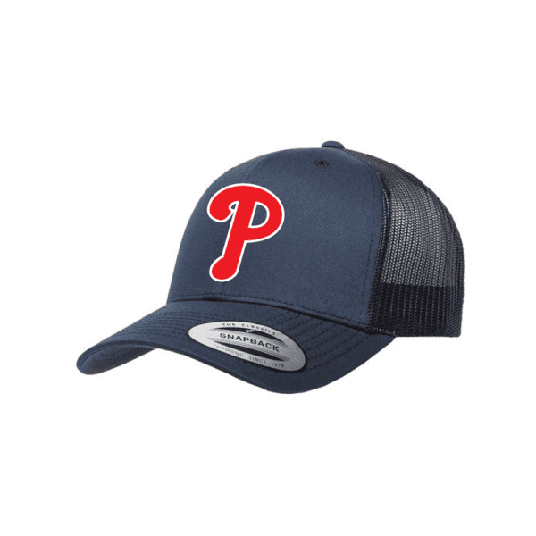 Navy 6606 Yupoong Adult Retro Trucker Cap with Portage Phillies logo