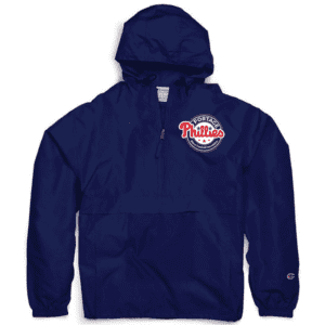 Navy CO200 Champion Packable Anorak 1-4 Zip Jacket with Portage Phillies logo