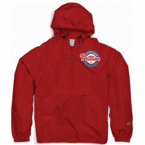 Red CO200 Champion Packable Anorak 1-4 Zip Jacket with Portage Phillies logo