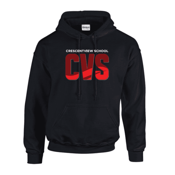 CVS - G185 Gildan Heavy Blend 8 oz., 50-50 Hooded Sweatshirt - Black - CVS Logo