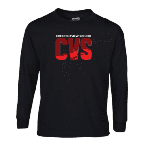 CVS - G240 Gildan Ultra Cotton Long Sleeve T-Shirt - Black - CVS Logo